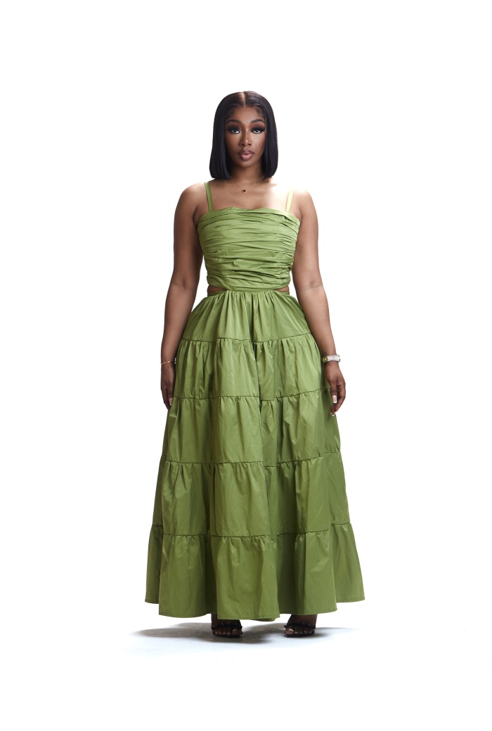 Olive Green Flair Dress